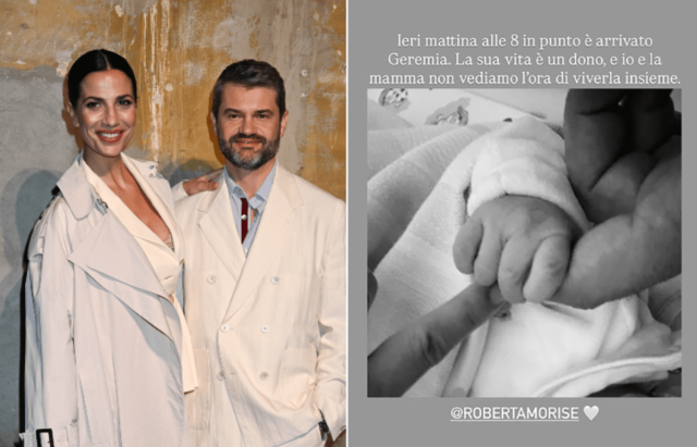 Roberta Morise e Enrico Bartolini genitori bis: “È arrivato Geremia”