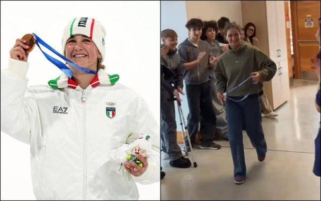 Milano Cortina, la 18enne Flora Tabanelli torna a scuola dopo il bronzo alle Olimpiadi con standing ovation