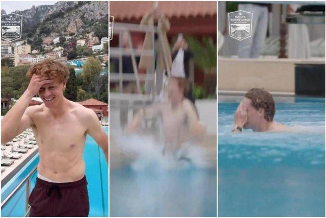 Sinner, festa a Montecarlo con… tuffo in piscina