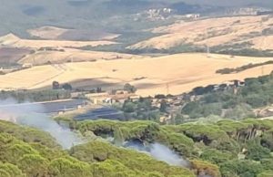 Incendio a Rosignano, zona Saracino